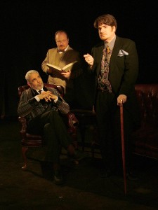 Scott R. Brill as Dr. Mortimer, Sam Mink as Sherlock Holmes, Raymond Stephens as Dr. Watson